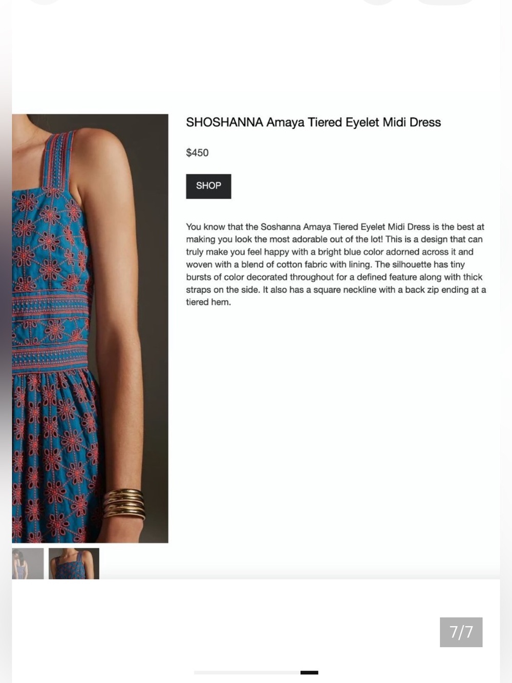 SHOSHANNA Amaya Tiered Eyelet Midi Dress - Picture 15 of 15
